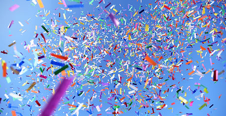 Colorful confetti in sky