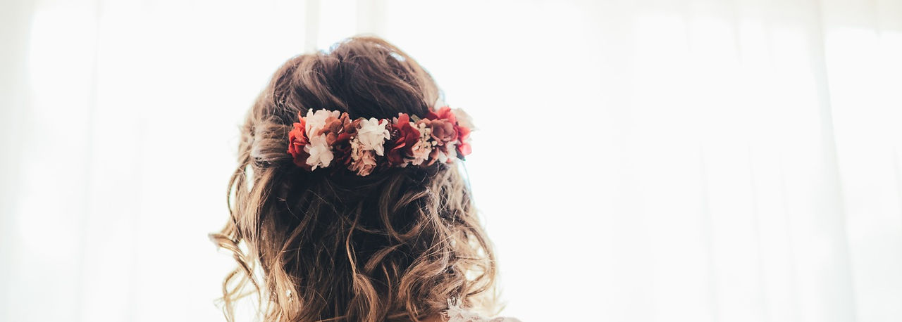 Peineta de flores preservadas novia