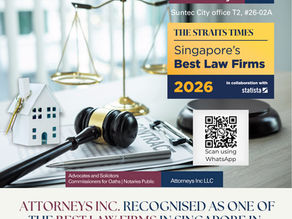 Attorneys Inc.@Suntec City–Ranked in The Straits Times Singapore’s Best Law Firms 2026 List
