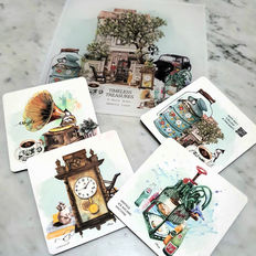 Discover the collection "Timeless Treasures":
These creations can be sublimated*on acrylic trivets, wooden coasters and glass-infused trinket platters. 