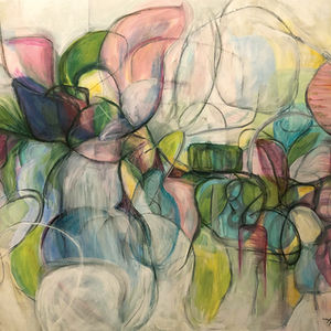 Alicia Kearns Abstract Artist, 48"x36" Acrylic on Canvas from Nov. 2024