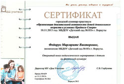 Сертификат - 2015 Семинар - практикум
