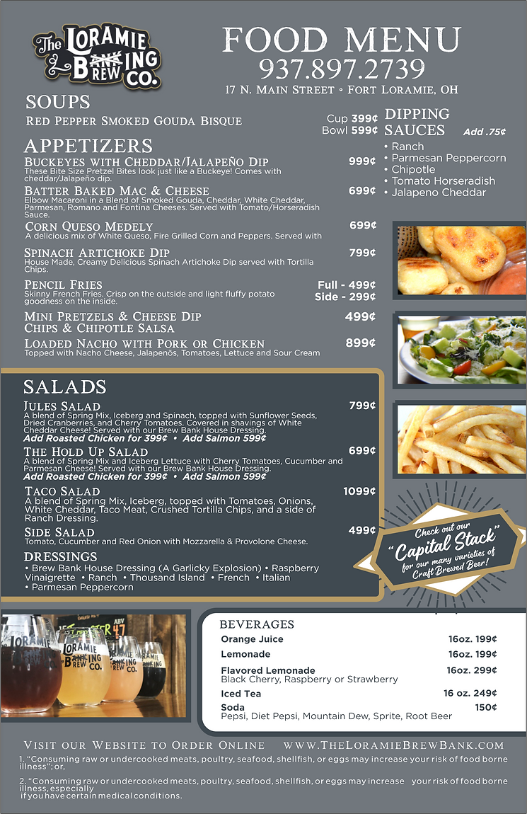 Menu | The Loramie Brewing