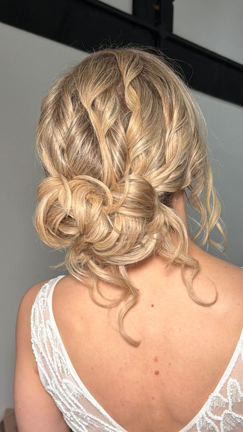 Romantic low bun hairstyle