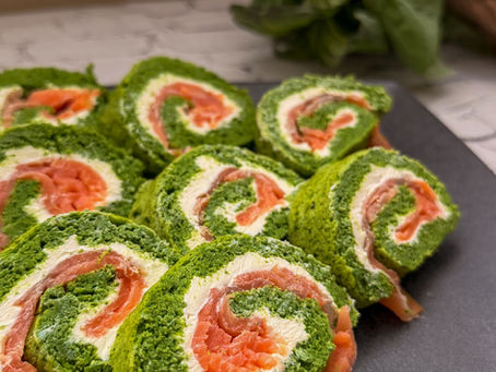 🍣 Spinach & Smoked Salmon Roll 🟢