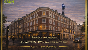 Commercial Boiler Flues, Fitzrovia, London Twin Wall Insulated Condensing Flue - Charlotte Street