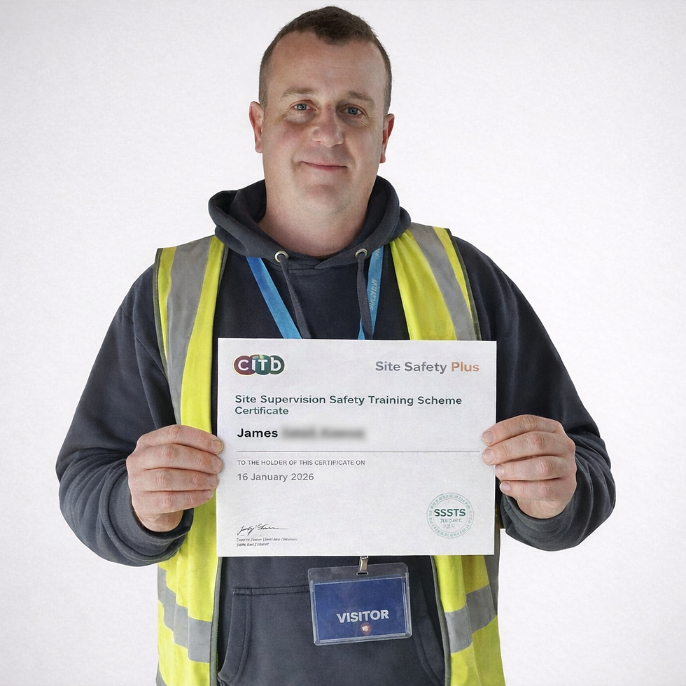 Congratulations to James on Achieving His SSSTS Qualification