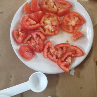 cut up tomatoes