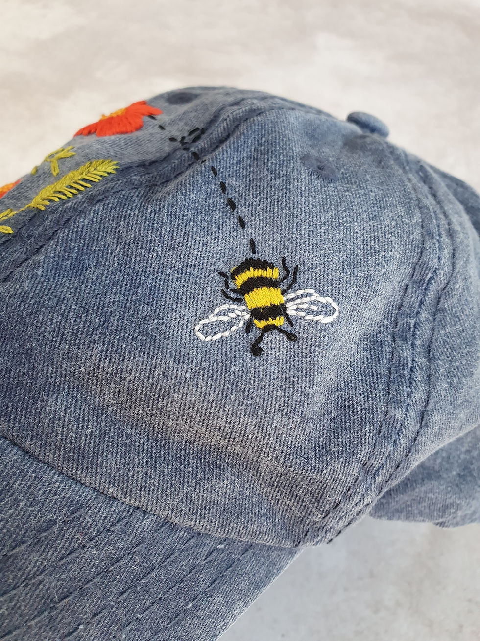 Thumbnail: Cap Embroidery - Flower with Bee