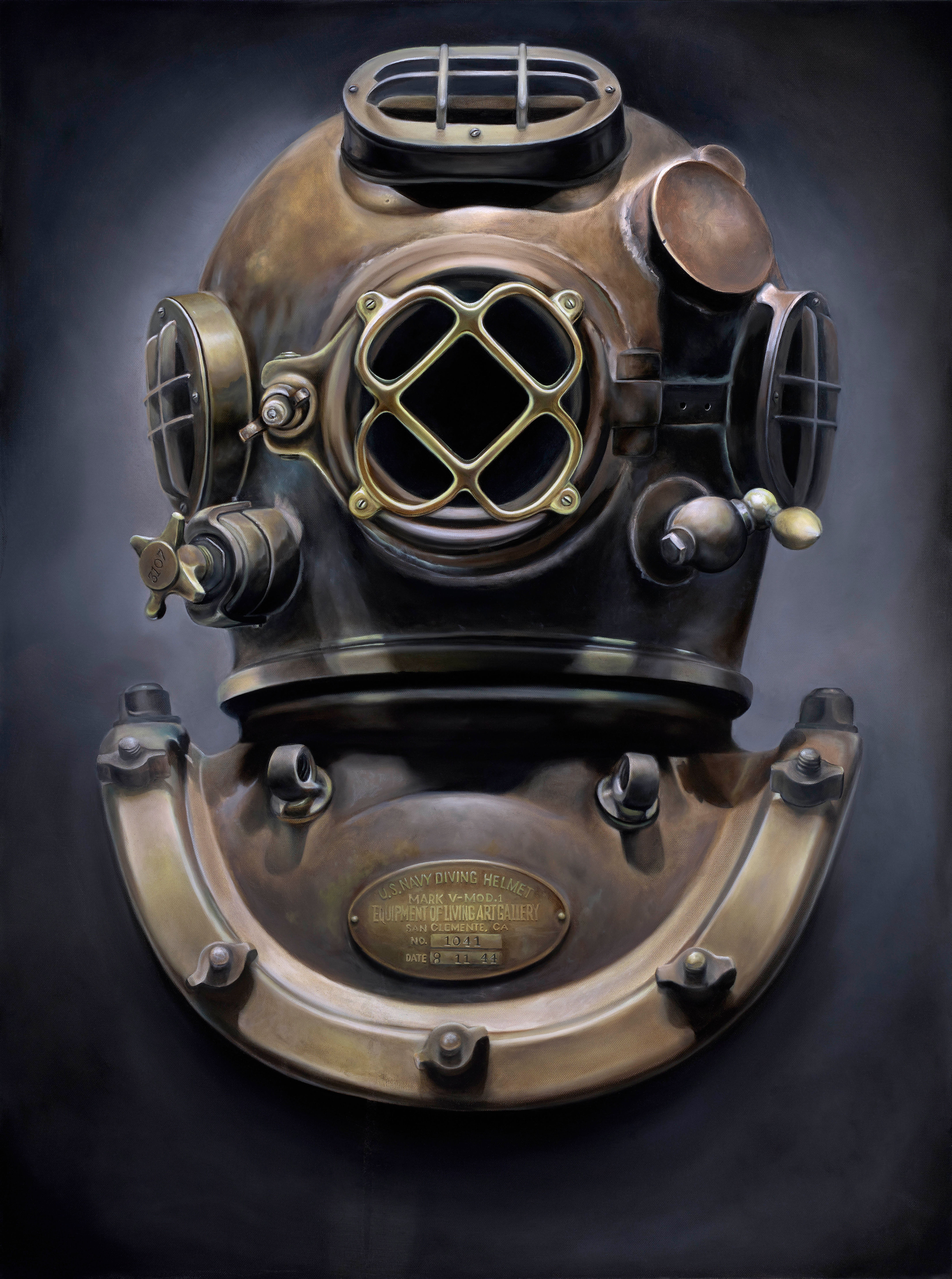 "Dive Helmet" 16x20 Canvas Giclee by Monte Livingston
