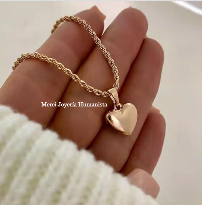 Collar Heart Rope Doré