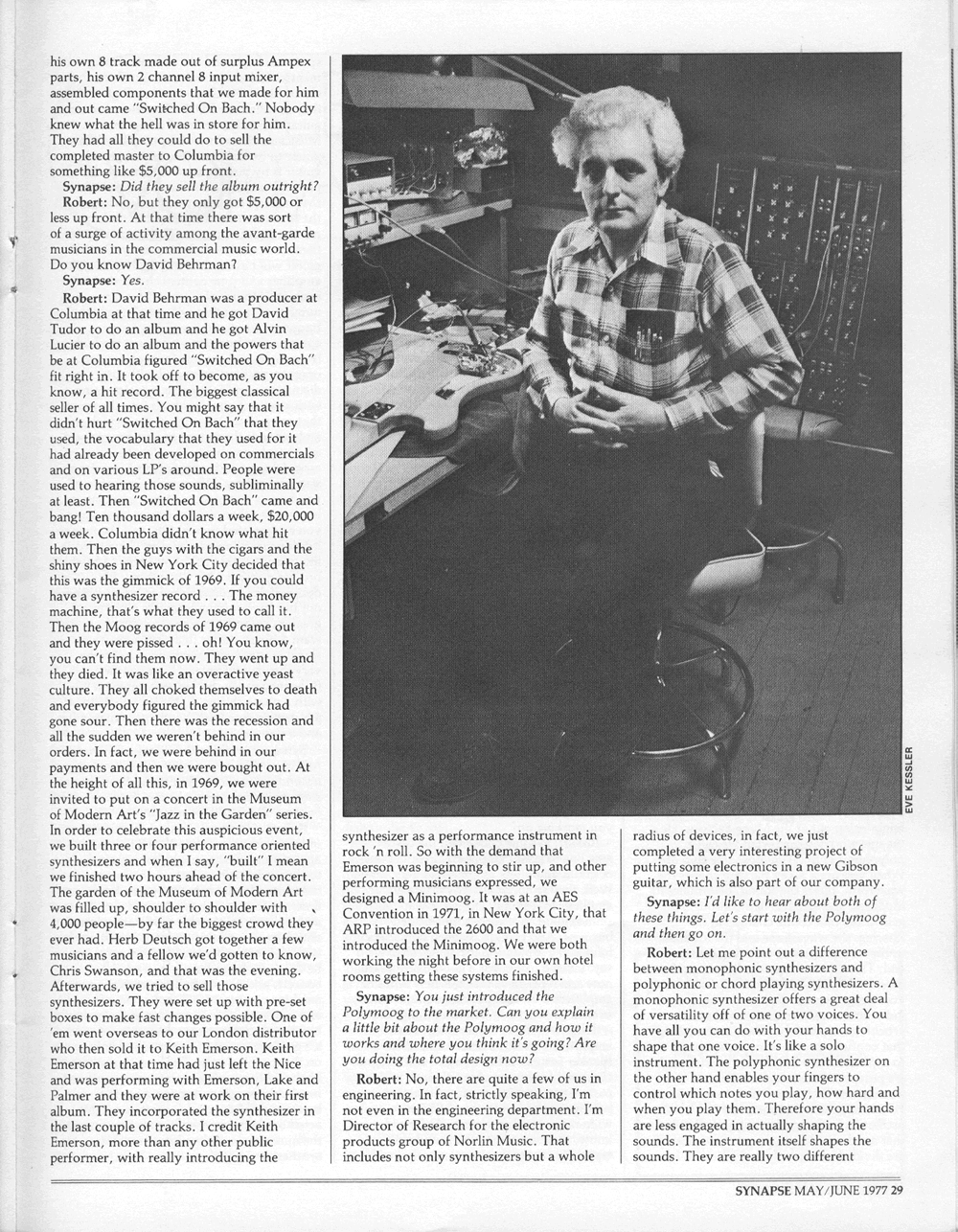 Robert Moog talks with Synapse Magazine.