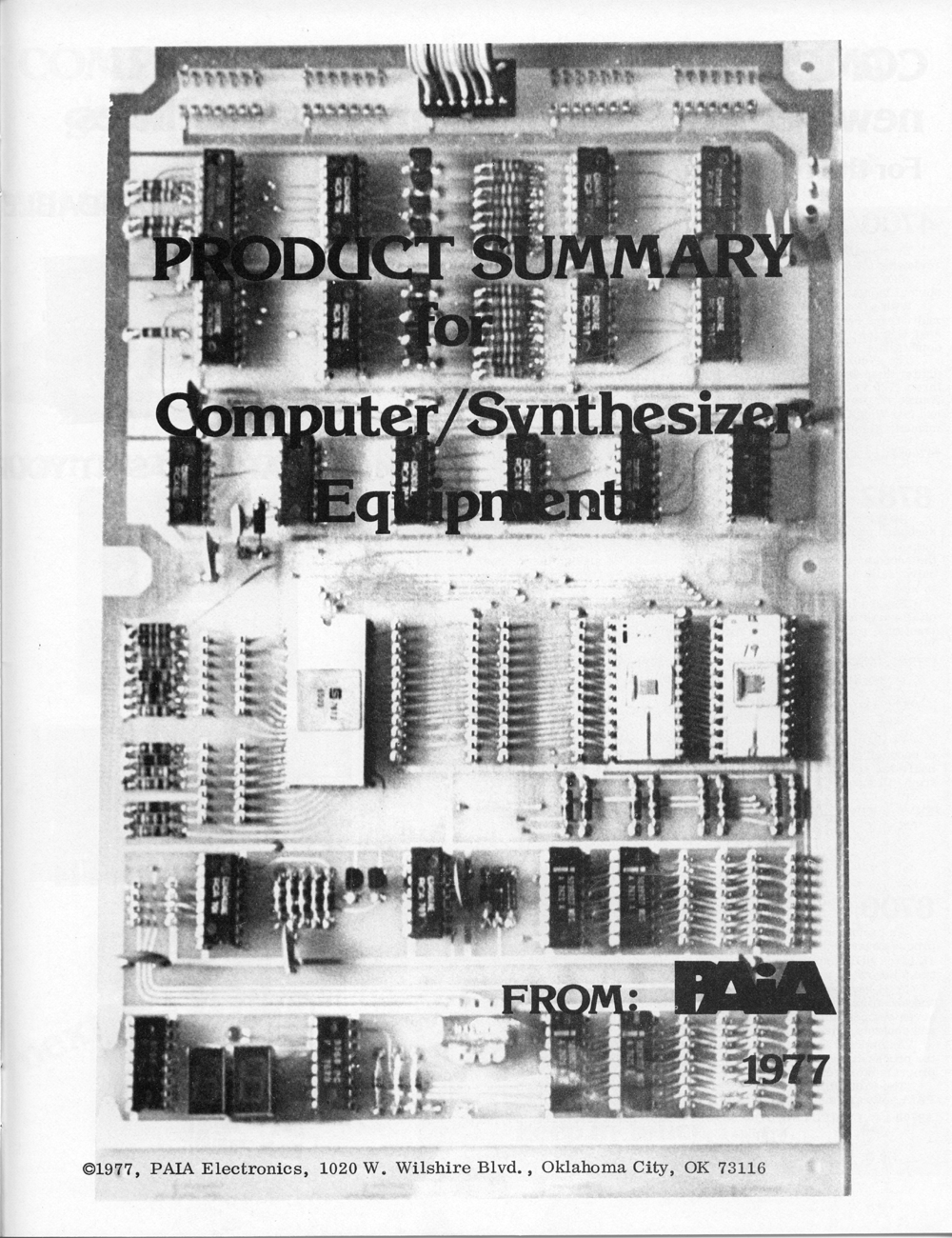 PAIA Computer Synthesizer ad in Synapse Magazine.