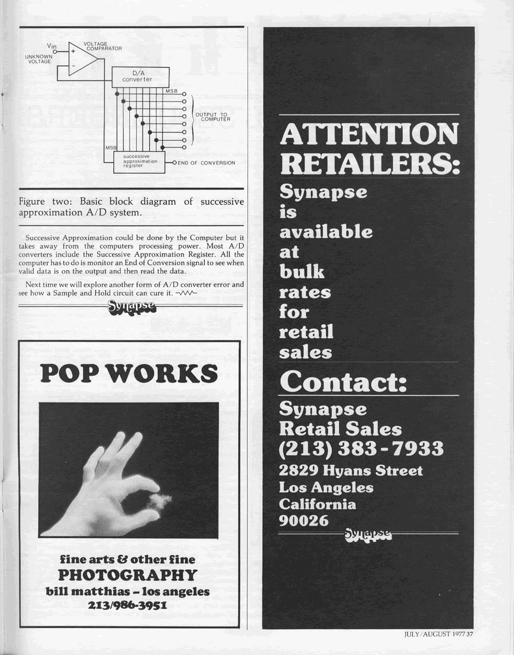 Analog to Digital Conversion column in Synapse: The Electronic Music Magazine.