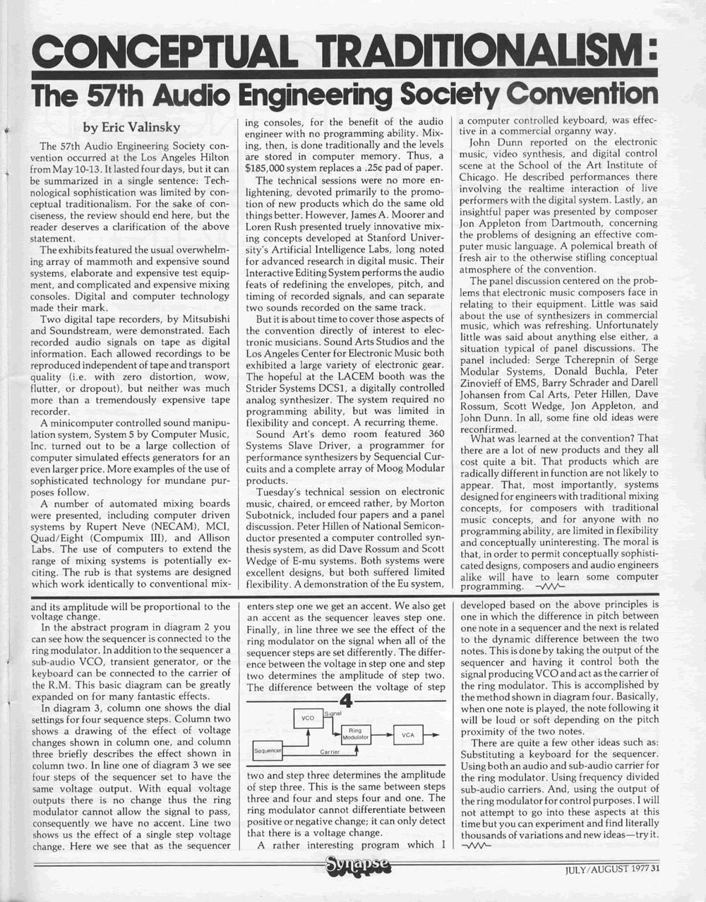 Review: Conceptual Traditionalism: The 57th Audio Engineering Society Convention by Eric Valinsky.