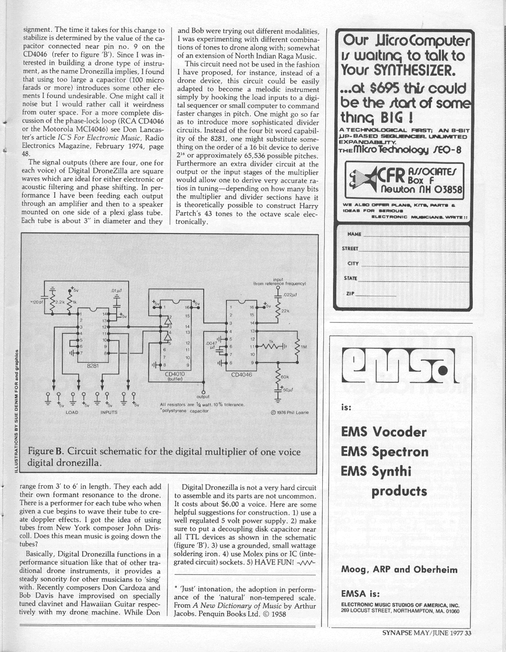 Phil Loarie's Digital Dronezilla vintage synthesizer DIY project.