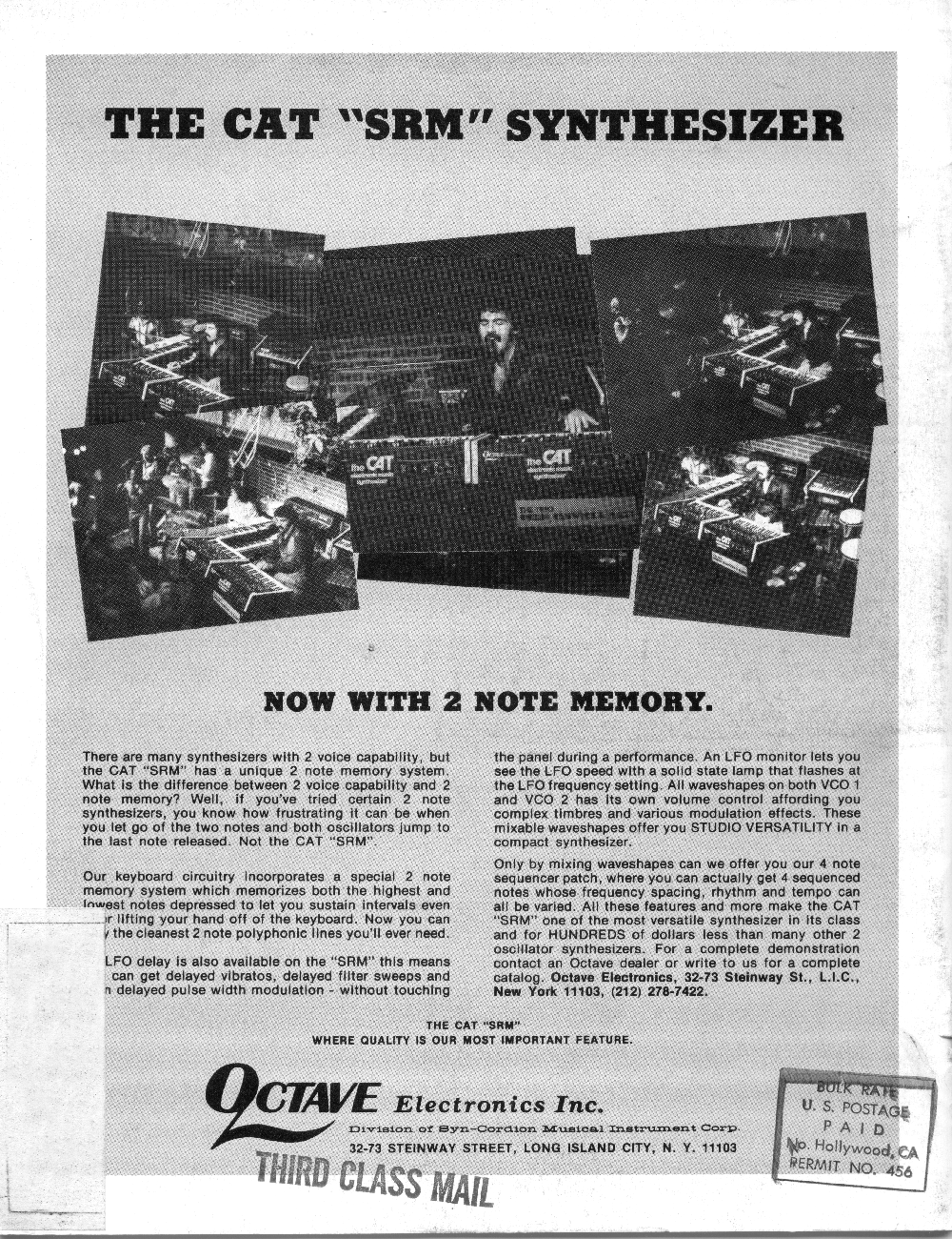 The Cat "SRM" Synthesizer by Octave Electronics in Synapse the International Music Magazine.