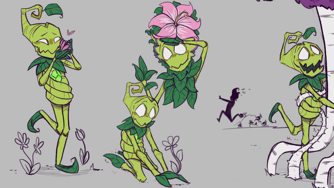 4 Colored sketches of Wormwood, including one of him in his bloom state.