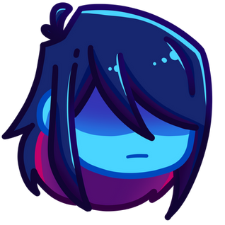 Chibi icon of the face of Kris (Darkworld design) from Deltarune.