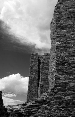 Ruins BW Closeup and Sky