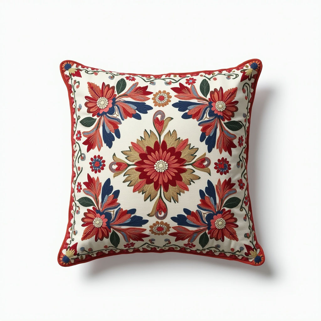 Embroidered Cotton Cushion