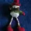 Thumbnail: Rear top view of the Retro Snowman With Long Beaded Legs suitable to sit on a shelf