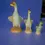 Thumbnail: Stylised front view of the Family of 3 Geese or Ducks Figurines