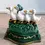 Thumbnail: Front view of the Cute Little Cast Iron Door Stop Depicting 4 Ducks Going For A Waddle