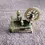 Thumbnail: Close up front view of the Royal Hampshire Art Foundry Figurine Spinning Wheel Silver Plate