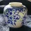 Thumbnail: Rear view of the Vintage Japanese Style Oriental Vase or Storage Pot  Blue Cherry Blossom Pattern