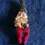 Thumbnail: Laying down front view of the Retro Cone Christmas Gnome Sits On Shelf