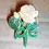 Thumbnail: Front view of the Cream Coloured Rose Green Bow Enamelled Gold Tone Pin Badge