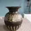 Thumbnail: Left side view of the Hand Made Hammered Black Metal Vase