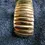 Thumbnail: Front view of the Art Deco Gold Tone Adjustable Metal Bracelet