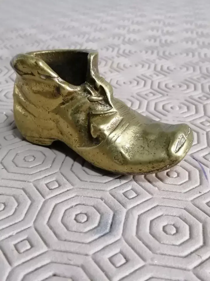 Angled front and left side view of the Solid Brass Boot Ornament