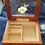 Thumbnail: Brightened view of the inside of the jewellery box showing compartments