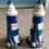 Thumbnail: Rear view of the x2 Beautiful Small Vintage Resin Blue and White Light Houses