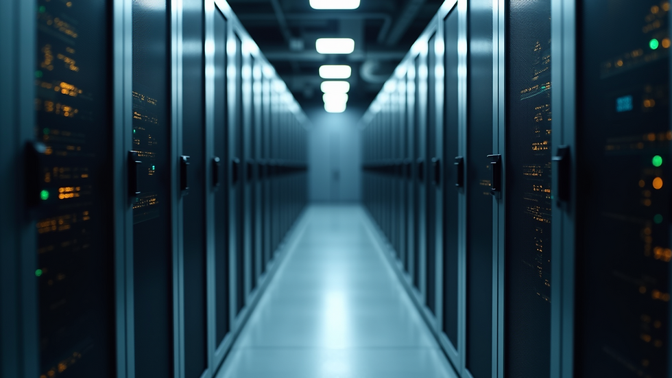 High angle view of a data server farm