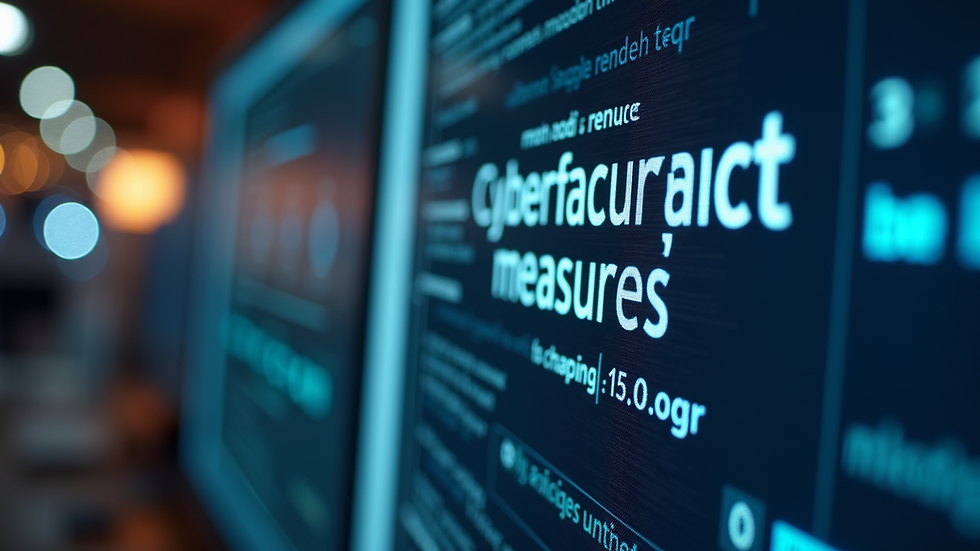 Close-up view of a computer screen displaying cybersecurity measures