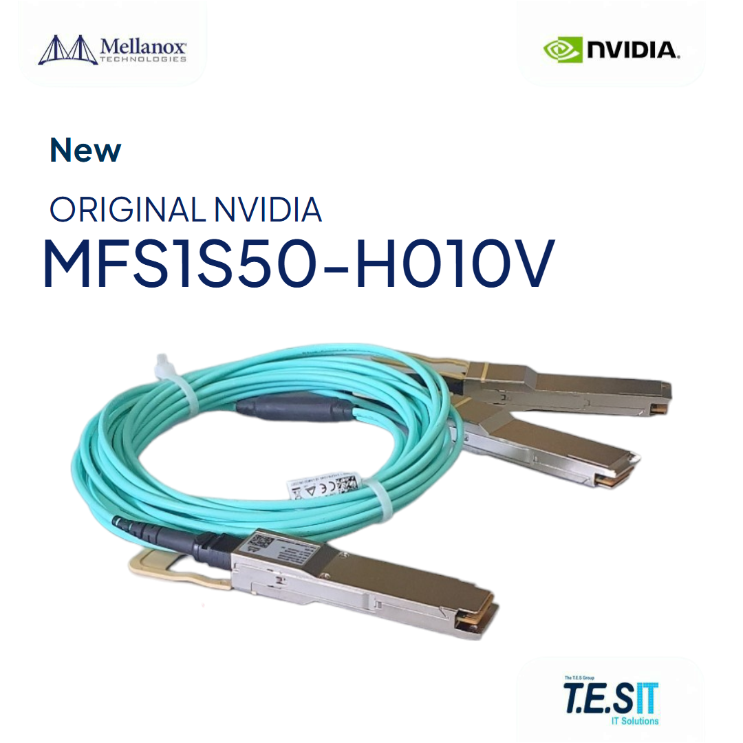 NVIDIA Mellanox MFS1S50-H010V HDR 200G→2×HDR100 QSFP56 AOC Splitter Cable 10m