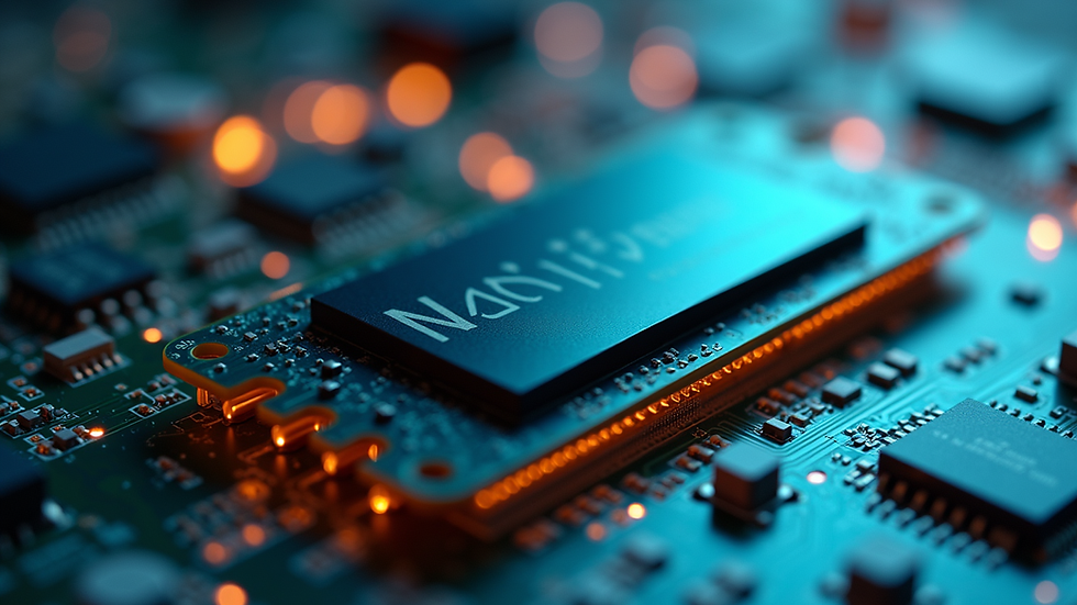 Close-up view of a Nanya memory module on a circuit board