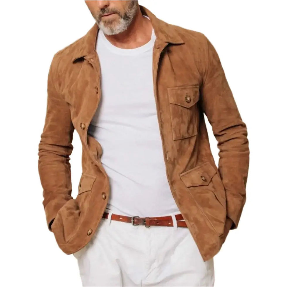 Thumbnail: Brown Suede Field Jacket