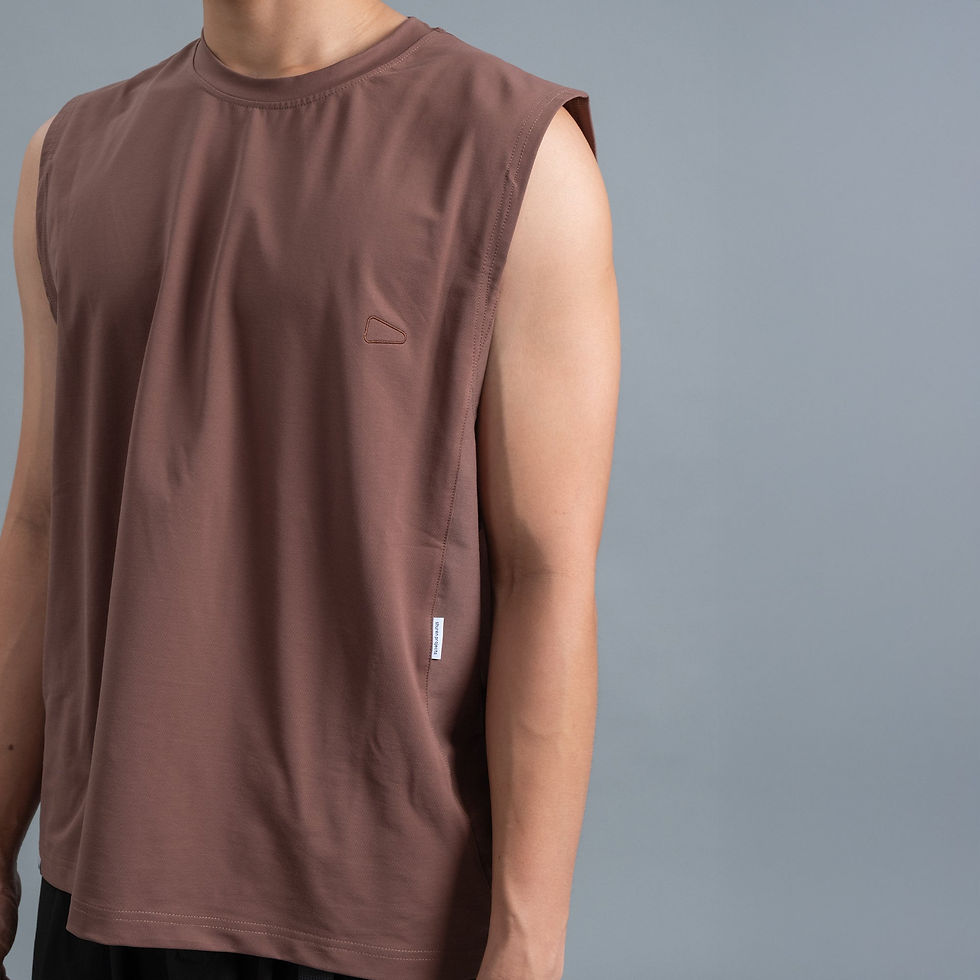 Thumbnail: Sleeveless 2-Tone / Cotton - Maroon