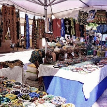 colorful marketstands in Inca mallorca