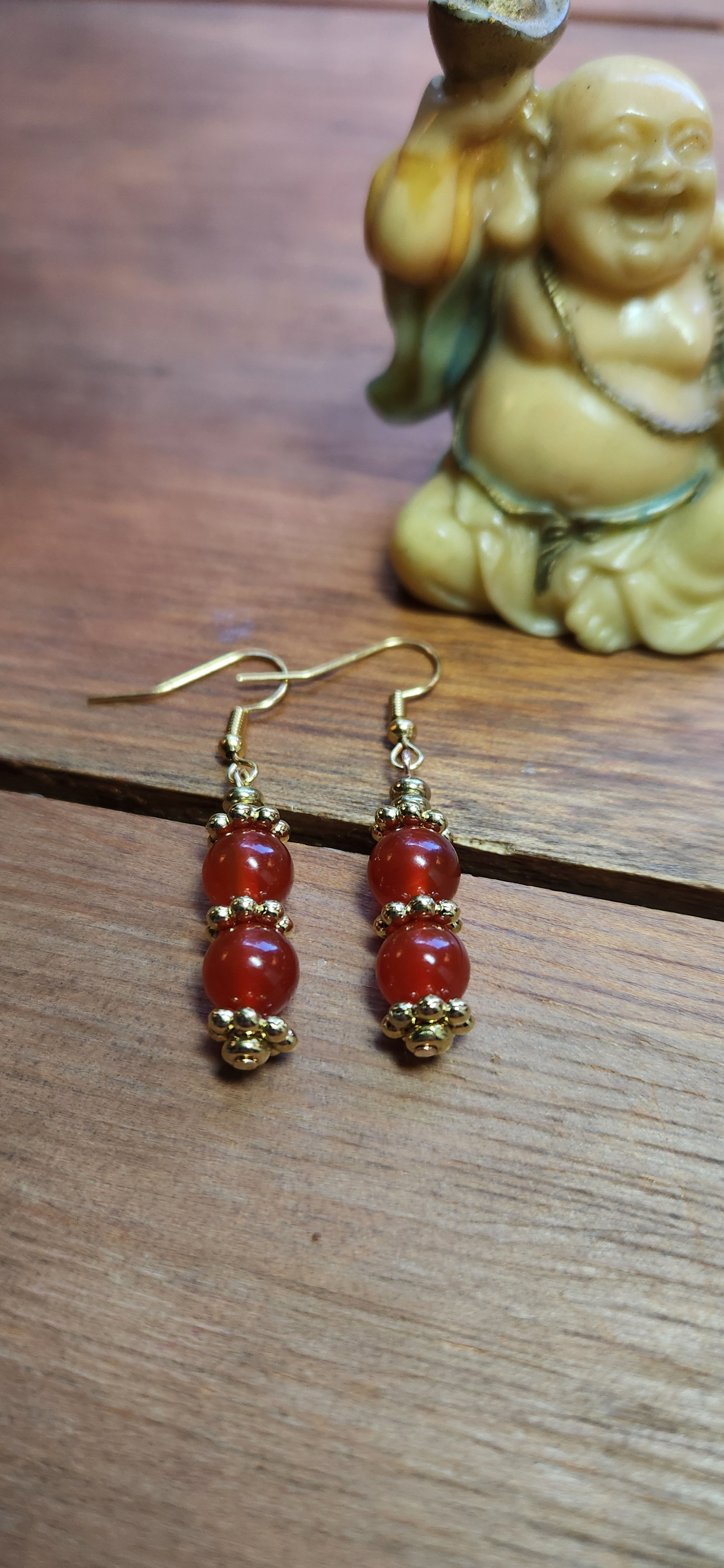 Carnelian Gold Earrings