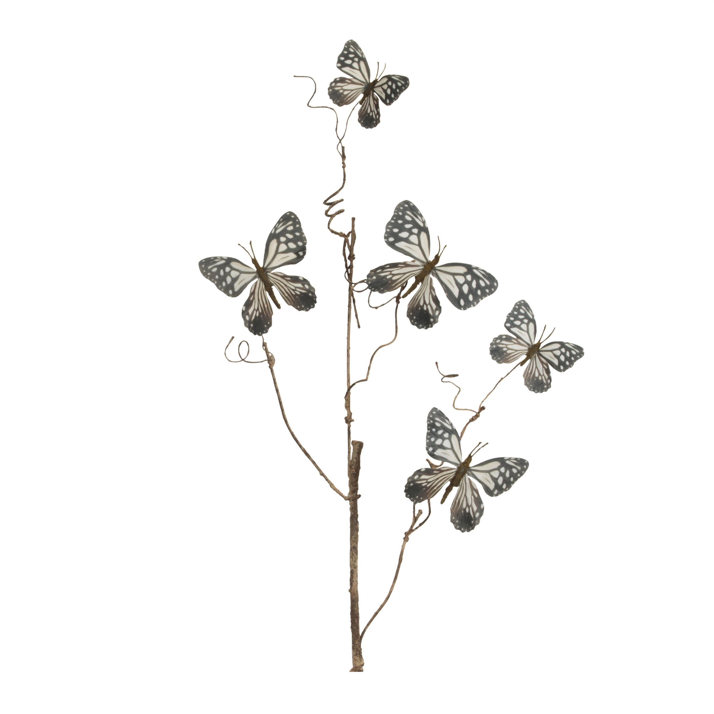 Soft Blue & White Butterfly Twig Spray (Set of 4)