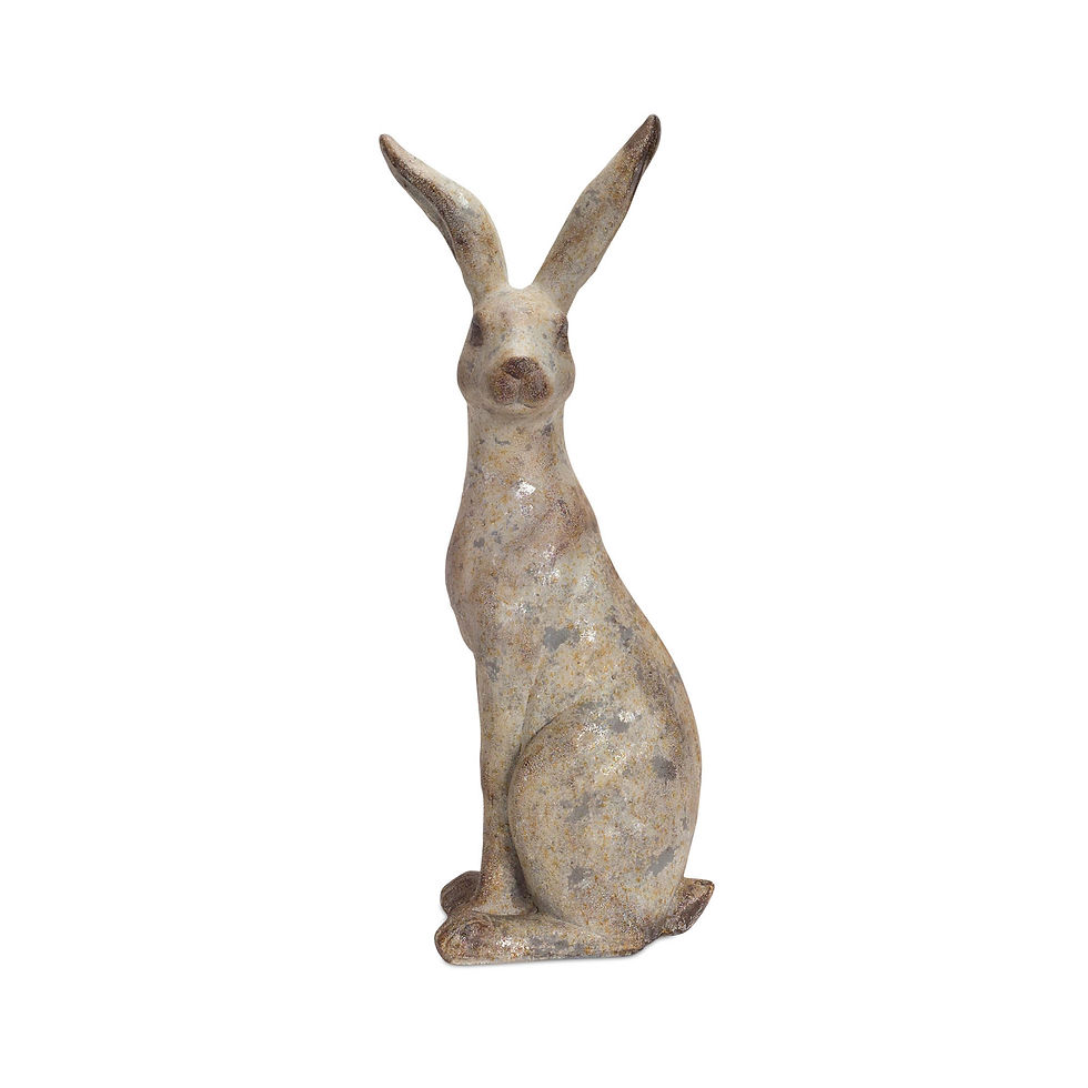 Thumbnail: Weathered Stone Standing Garden Rabbit Figurine (Set of 2) 24" H