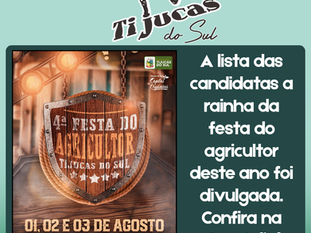 🌾 CANDIDATAS À RAINHA DA 4ª FESTA DO AGRICULTOR 👑