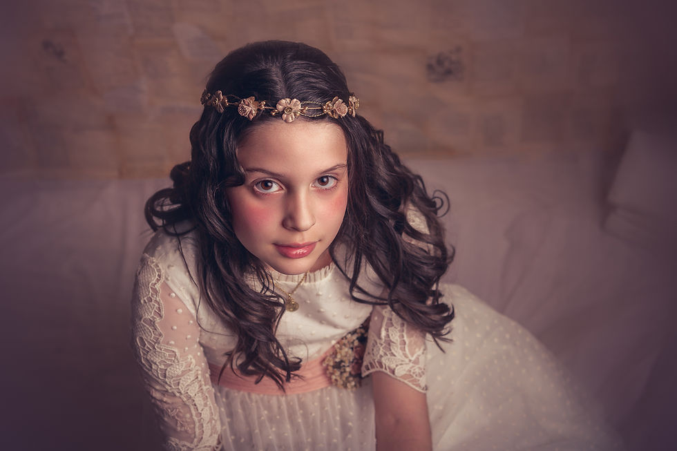 La dulzura de una niña de Comunión