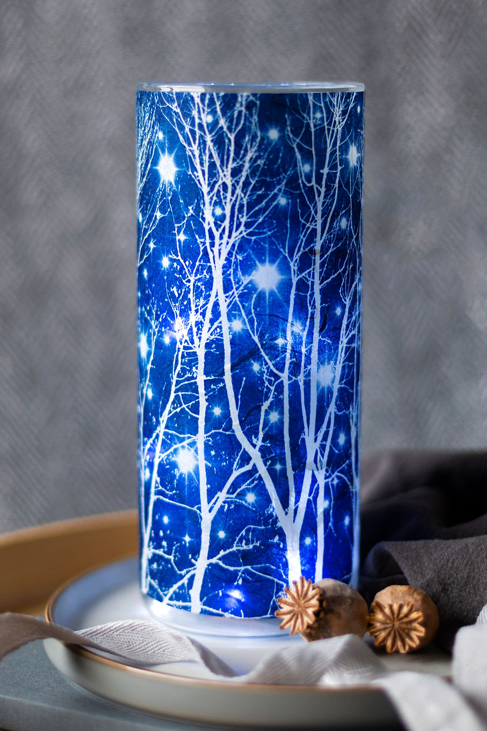 Thumbnail: Large Starry Night Cyanotype Vase
